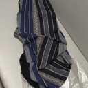 PONYJOYUP Baja Saddle Blanket Car Seat Covers 9PCS Full Set, Breathable and Washable Striped Woven Automotive Vehicle Seat Cover, Universal Seat Cover for Sedan, SUV, Truck, Airbag Compatible, Blue Baja