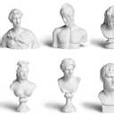 Garwor 10PCS/Set Mini Figures of Greek Mythology Statue Resin Sculpture World Famous Bust Figurine Home Office Art Dcor, 2.75" H