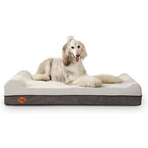 Laifug Orthopedic Memory Foam Dog Bed Extra Large Dog Bed with Pillow and Durable Water Proof Liner & Removable Washable Cover & Smart Design(Dark Grey)