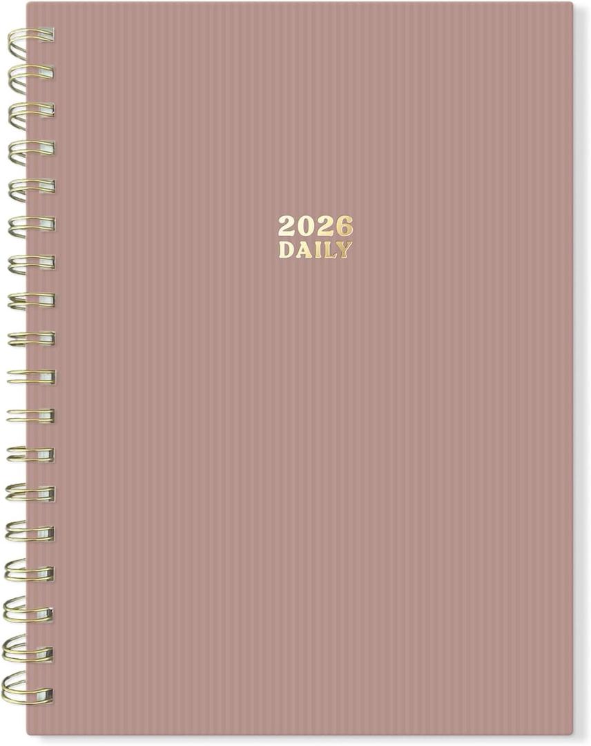 Sweetzer & Orange 2026 Planner  6" x 8.25" Dated Daily, Weekly & Monthly Calendar Planner  January to December 2026  Tiramisu Design with Motivational Stickers, Gold Spiral & Sturdy Paper
