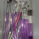 Patelai 10 Pcs Food Safe Paint Brushes Fondant Tools for Cake Baking Chocolate Sugar Cookie Decoration Cake Brushes for Luster Dust Pastry Decorating Supplies with Fondant and Gum Paste Tool(Purple)