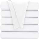 Oakias Full Flat Sheets White  Pack of 6 Top Sheets for Bed  Soft Brushed Microfiber Fabric  Shrinkage & Fade Resistant  Ideal for Hotels and Hospitals  Machine Washable