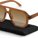 livho Trendy Polarized Square Aviator Sunglasses Women Men Square Eyewear Frame, Retro Sun Glasses for Women Men 2025 Shades