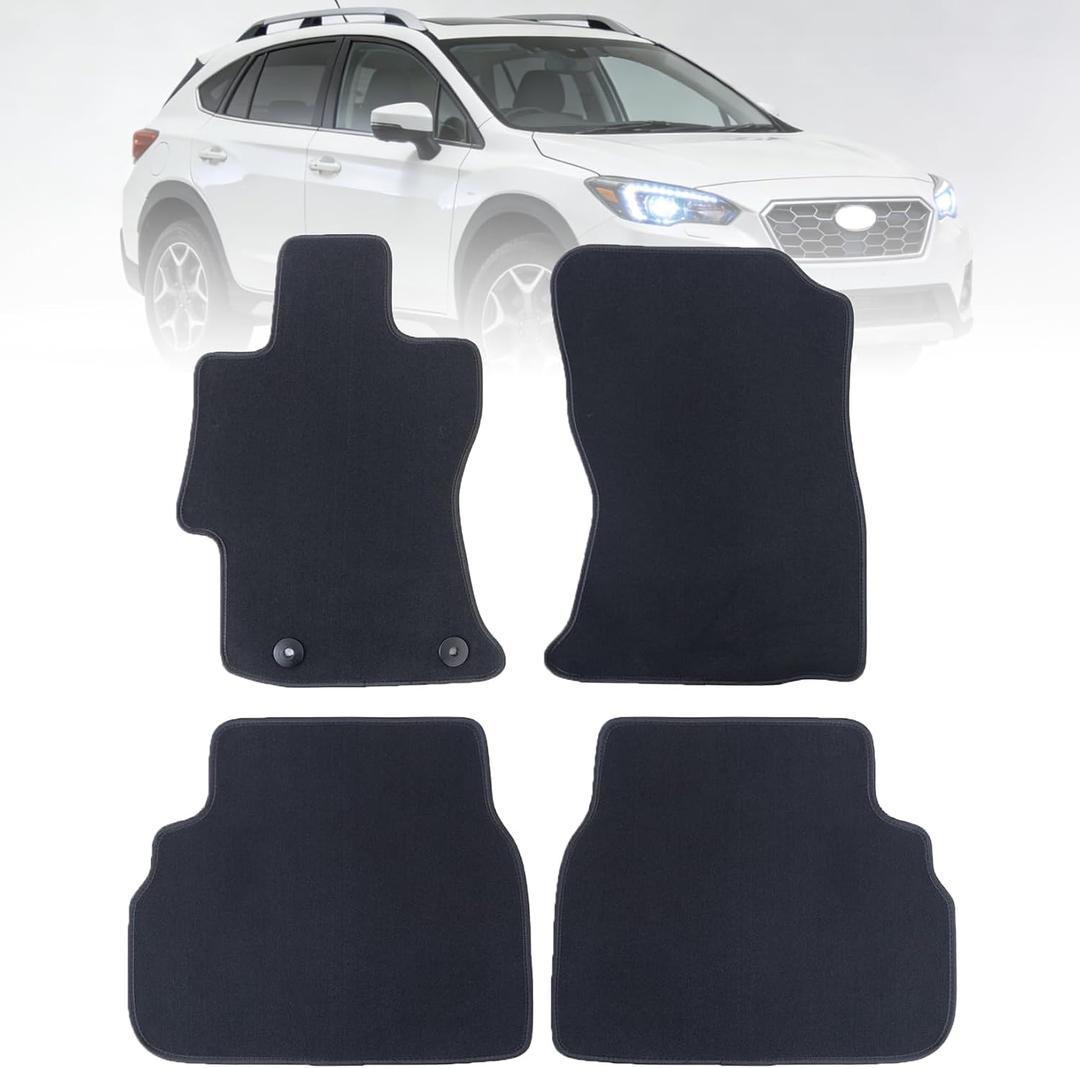 GXARTS Car Waterproof Floor Mats Carpet Full Set Compatible with Subaru Crosstrek Impreza 2018 2019 2020 2021 2022 2023 | All-Weather Protect, Black Velour Automobile Floor Liner Accessories