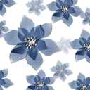 Crowye 36 Pcs 3 Size Christmas Glitter Poinsettia Faux Flowers Christmas Tree Flowers Artificial Poinsettia Ornaments for Xmas New Year Home Outdoor Decoration, 4", 6" and 9" (Dusty Blue)