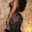 Uni Clau Womens Sexy Lace 2 Piece Set Sleeveless Tank Top and Capri Pants Mesh Bodycon Two Piece Outfits Club Matching Set (Medium, Black)