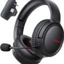 BINNUNE Wireless Gaming Headset for Xbox Series X|S & Xbox One, Low Latency Wireless + Bluetooth, Flip-to-Mute Noise Cancelling Mic, 50mm Drivers, 40H Battery, Over-Ear Headphones (Black/Red)