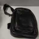 Genuine Leather Sling Bag for Men and Women Crossbody Shoulder Purse Chest Sling Backpack Carry on Casual Daypack (Black)