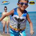 SwimWays DC Swim Trainer Life Jacket, US Coast Guard Approved Life Vest Kids Swim Vest, Pool Floats & Life Jackets for Kids 33-55 lbs, Batman