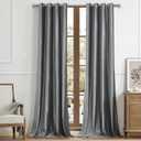 BULBUL Dark Grey Velvet Curtains 96 inches Luxury Elegant Living Room Curtain Blackout Modern Thermal Insulated Soundproof Privacy Room Darkening Floor to Ceiling Soft Drapes for Bedroom Set of 2