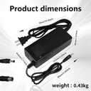 42V 2A Lithium Battery Charger for 36V 10S Lithium Battery - DC 5.5x2.1/2.5mm Connector, HD LED Screen Display of Current Charging Voltage,Multiple Security Protections