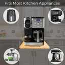 Bamboo Appliance Slider, Sliding Tray for Coffee Maker, Kitchen Countertop Appliance Rolling Tray, Coffee Pot Slider Tray with Rubber Wheels (Wide(14.2"Wx11.8L")), LUM 0