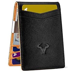 Slim Wallet Money Clip, BULLIANT Men's Front Pocket Wallet For Men 8 Cards 3"x4.25", RFID Blocking, Gift Boxed