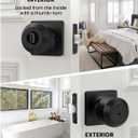 Haidms 6 Pack Black Door Knobs Interior, Privacy Interior Door Knob for Bedroom or Bathroom, Matte Black Door Knobs