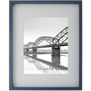 Mikasa Navy MDF Portrait Frame 16x20 with Removable Mat for 11x14 Photo - Elegant Picture Frame with Dual Display Options, Sawtooth Hangers, Beveled Mat, Sophisticated Home Dcor, 16x20 Matted 11x14