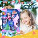 Mermaid Princess Doll Playset, Color Changing Mermaid, Dress Up Doll 12" and Dress Doll 3" and Dolphin, Color Change by by Reversing the Sequins Mermaid Toys for Little Girls and Play Gift Set Aged 3+