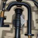 FORIOUS Black Bathroom Faucet 3 Hole, 360 Swivel 8 Inch Widespread Bathroom Sink Faucet with Deck Plate and Pop Up Drain 2 Handle Faucets for Sink, Vanity, RV, Lavatory, Farmhouse