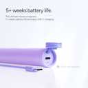 ORDO Lite Sonic Toothbrush, Electric Toothbrushes with 35,000 Pulses Per Min, Dual Modes, Over 5 Weeks Battery, Smart Timer, Waterproof, USB C, Lavender