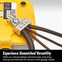 InstallGear 0/4/8 or 10 Gauge Battery Terminals with Shims - Positive and Negative - for Battery Pack, Car Battery Terminal, Battery Terminal Connectors, 0 Gauge, 4 Gauge, 8 Gauge, and 10 Gauge Wires