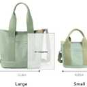 Small Tote Bag with Zipper, 2024 Canvas Multi-Pocket Crossbody Bag Shoulder Bag Satchel Hobo Bag Messenger Bag