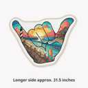 Allenjoy 30.7" x 23.5" Sunset Beach Hang Loose Hand Rug Bath Mat - Carpet for Bathroom Kitchen Living Room Decor, Non-Slip Durable Washable, Gifts for Teens Boys Girls Fans Daughter