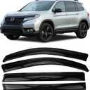 Window Visors Rain Guards for 2019-2025 Honda Passport, Tape-On Window Deflectors, Aerodynamic Wind Noise Reduction & UV Protection (4 Pcs)