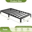 Yicensen 8 Inch Twin Bed Frames No Box Spring Needed, Heavy Duty Metal Twin Size Platform Bed Frame with Rounded Corner Legs, Easy Assembly, Noise Free, Black