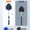 AstroAI Windshield Cleaner Tool, Car Interior Window Detailing Cleaning Kit with Extendable Handle and 4 Easy-to-Install Reusable Microfiber Pads, Auto Glass Wiper Brush Kit for Car&Home, Blue, 21in