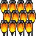Solar Lights Outdoor 12 Pack, Solar Torch Light with Flickering Flame, Waterproof Outdoor Lighting Solar Powered Pathway Lights, Decoration Lighting for Garden Yard Patio, Auto On/Off