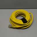 POWGRN 50 Ft 10AWG Outdoor Extension Cord Waterproof Heavy Duty 10 Gauge 3 Prong, Flexible Cold-Resistant Long Power Cord Outside with Lighted Indicator End, 15Amp 1875W SJTW Yellow ETL Listed