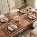ZeeMart Macrame Style Boho Placemats Set of 4, Caramel Decorative Natural Farmhouse Cotton Woven Place Mats Home Decor for Kitchen Dining Table