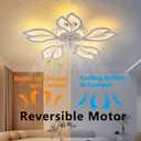Yfrest Ceiling Fan with Lights Remote Control, White Bladeless Ceiling Fan with Light, 6 Speeds 3 Light Color Low Profile Ceiling Fan for Kitchen Bedroom
