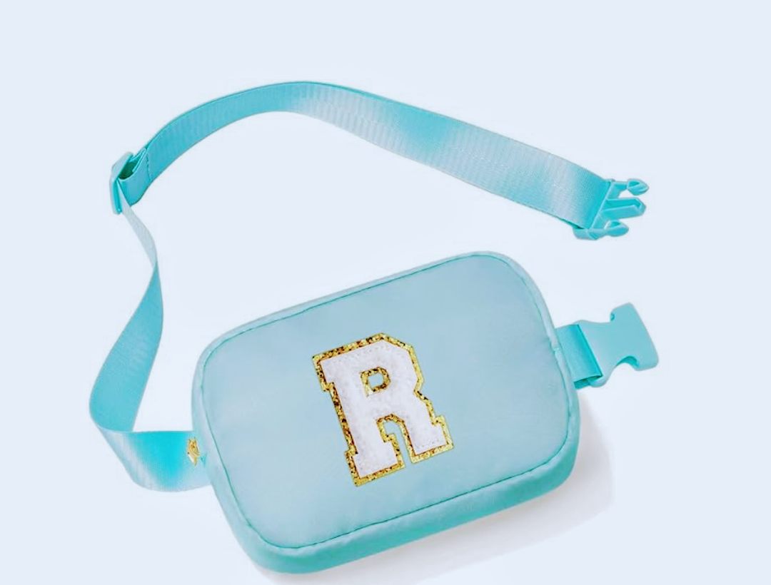 YOOLIFE Initial Belt Bag - Crossbody Bag for Women Blue Letter Monogrammed Everywhere Fanny Pack