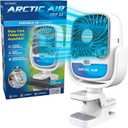 Arctic Air Grip Go Evaporative Cooler, Cordless & Portable Fan with 3 Speeds, Universal Clamp 360 Degrees Head Swivel, USB Charging, 5-Hour Battery, Personal for Home, Office, Car More, White