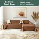 MEETSKY Sectional Couch Cover Sofa Covers Washable, 2 Pieces Couch Covers for Sofa L Shape, Sofa Slipcover for 3-4 Cushion Couch, Furniture Protector for Pets(XX-Large, 71"x118"+91"x134", Camel)