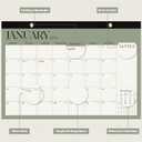 10 x 2026 Desk Calendar, Large Desktop/Wall Monthly Calendar (Jan. 2026 - Jun. 2027) 17'' x 12'' School Year Desk Planner for Teacher Family School Office Supplies (Green)