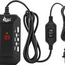 AQQA Aquarium Submersible Heater for Fish Tank,HD Temperature Display and Built-in Thermometer,External Controller Temperature Control Range 59-93,Safety Control Protects 25W