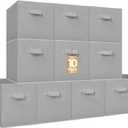 STORAGE MANIAC Storage Cubes, 11 Inch Collapsible Storage Bins with Handles, 10 Pack Fabric Foldable Bins for Organization, Durable Storage Bins for Closet, Shelves, Offices, Toys, 10-Pack Grey