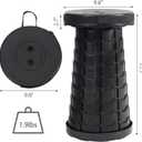 Wind Tour Portable Telescoping Foldable Stool - Lightweight, Outdoor Essential for Camping, Picnicking, Park Leisure, Fishing, Hiking & BBQ (Black)