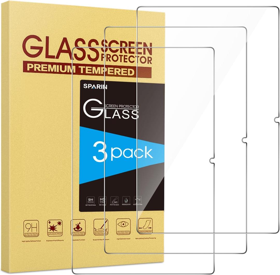 SPARIN 3 Pack Screen Protector for Samsung Galaxy Tab A7 2020 10.4 Inch (SM-T500/SM-T503/SM-T505/SM-T507), 9H Tempered Glass Anti-Scratch