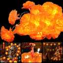 1 Pack Lighted Marigold Garland 20 LED Artificial Marigold Flowers String Lights Dia de Los Muertos Day of The Dead Decorations for Halloween Diwali Indian Party (1, 10 Ft 20 LED)