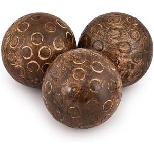 Decorative Balls Mango Wood Round Balls Set of 3 Individual Use Ideal for Use in Living, Dining Room Home Dcor (3" x 3" x 3"), (Set of 3)