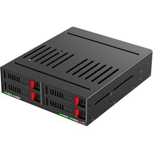 4 Bay SATA HDD & SSD Hot Swap Cage, 4 Bay Hard Drive Dock for 5.25 Enclosure