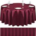 YMHPRIDE 10 Packs Satin Tablecloth 120 inch Burgundy Round Tablecloths, Overlay Satin Table Cover Bright Silk Tablecloth Smooth Fabric Table Decoration for Wedding Party Banquet Events