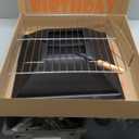 Small Fire Pit for Outside Wood Burning,Fire Bowls with Firproof Mat, Backyard Black Square Ourdoor Bonfire Pit with Waterproof Cover for Outside Patio Camping (Black, 22 INCH)