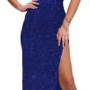 Women’s Sequin Mermaid Prom Dress 2024 Sparkly Corset Strapless Long Cocktail Dress Glitter Evening Party Gowns 12