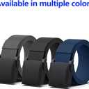 Tactical Belt Nylon Ratchet Work Belt Adjustable with Automatic Slide Buckle Belt Waist Clip Fan (Blue)