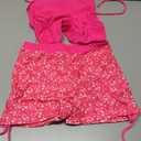 Girls Swimsuit Cutout Bathing Suit Two Piece Swimsuits for Teen Girls Tankini Swimwear Set High Waisted, 11-15 Years, Pink