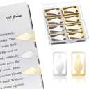 100 Count Tin Mixed Metals Book Line Markers Arrow Bookmarks and Page Markers in Gold and Silver for Reading Teachers Students Book Lovers School and Work