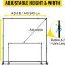 VEVOR Backdrop Banner Stand 8 x 8 Ft Adjustable Height Background Stand Backdrop with 1 Carrying Bag, Backdrop Stand for Parties Wedding Photo Booth Trade Show